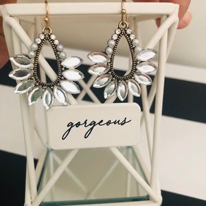 Clear rhinestone teardrop earrings